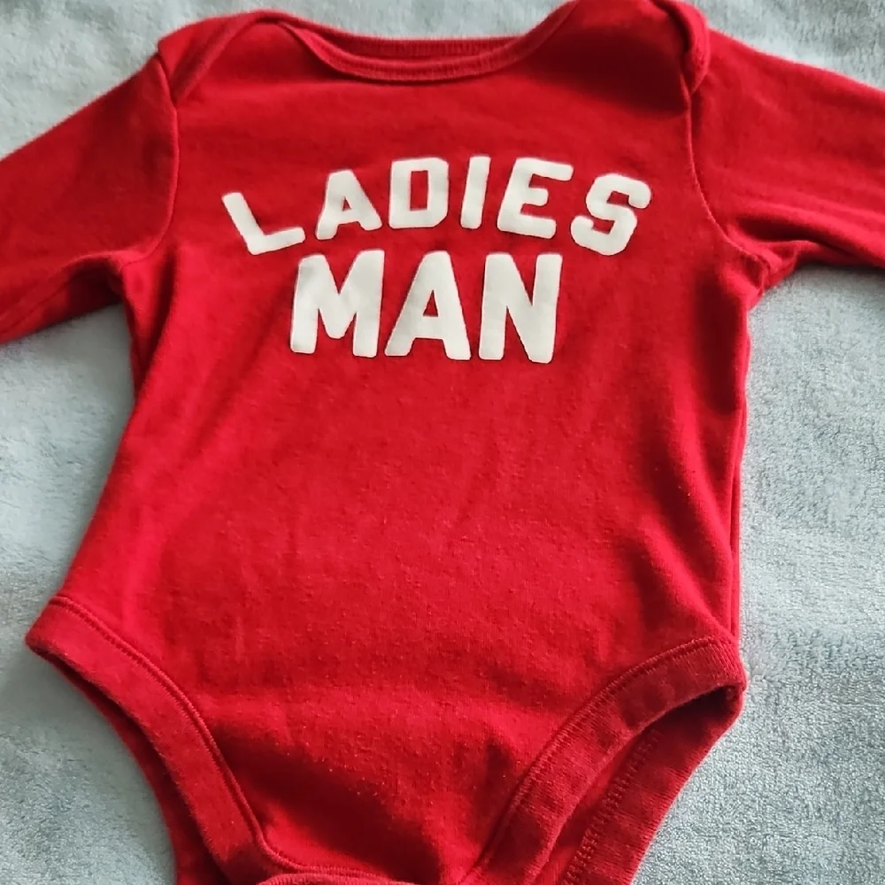 Old Navy Red 'Ladies Man' Bodysuit
